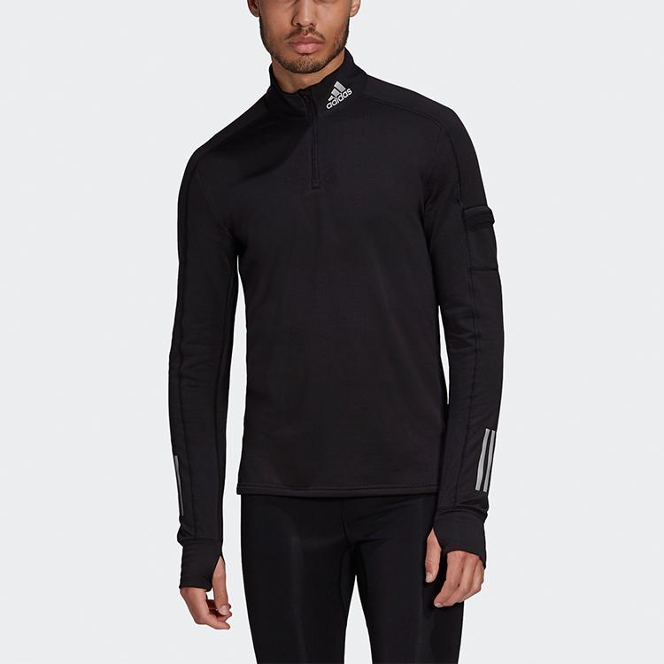 adidas Own The Run 1/Zip Теплая толстовка Черная мужская уличная одежда GC7910