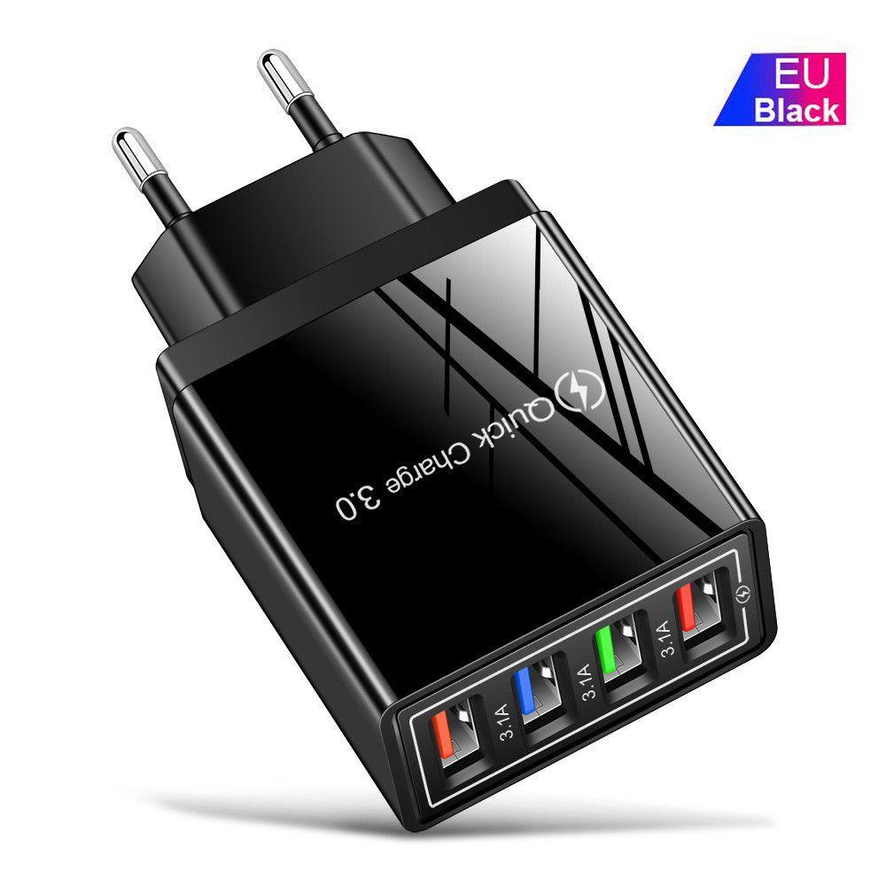 Portable 4 Ports USB Transformer Power Supply Wall Charger Adapter Fast Quick Charger