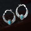 Богемные женские серьги из искусственной бирюзы с орлиными перьями, резные серьги-обнимашки, ювелирный декор