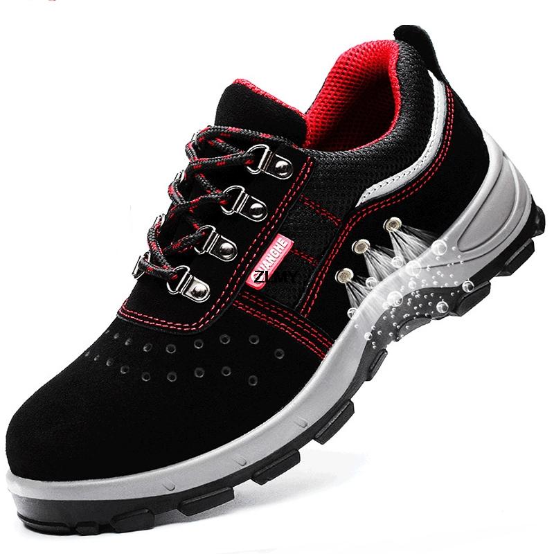 Защитная обувь для работы с защитой от проколов, мужские рабочие ботинки со стальным носком, противоударные строительные защитные ботинки, мужская защитная обувь с низким вырезом