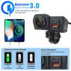 60W Dual USB Socket Motorcycle Handlebar & Rear Mirror QC3.0+PD Fast Charger Phone Power Adapter Digital Voltmeter Thermometer