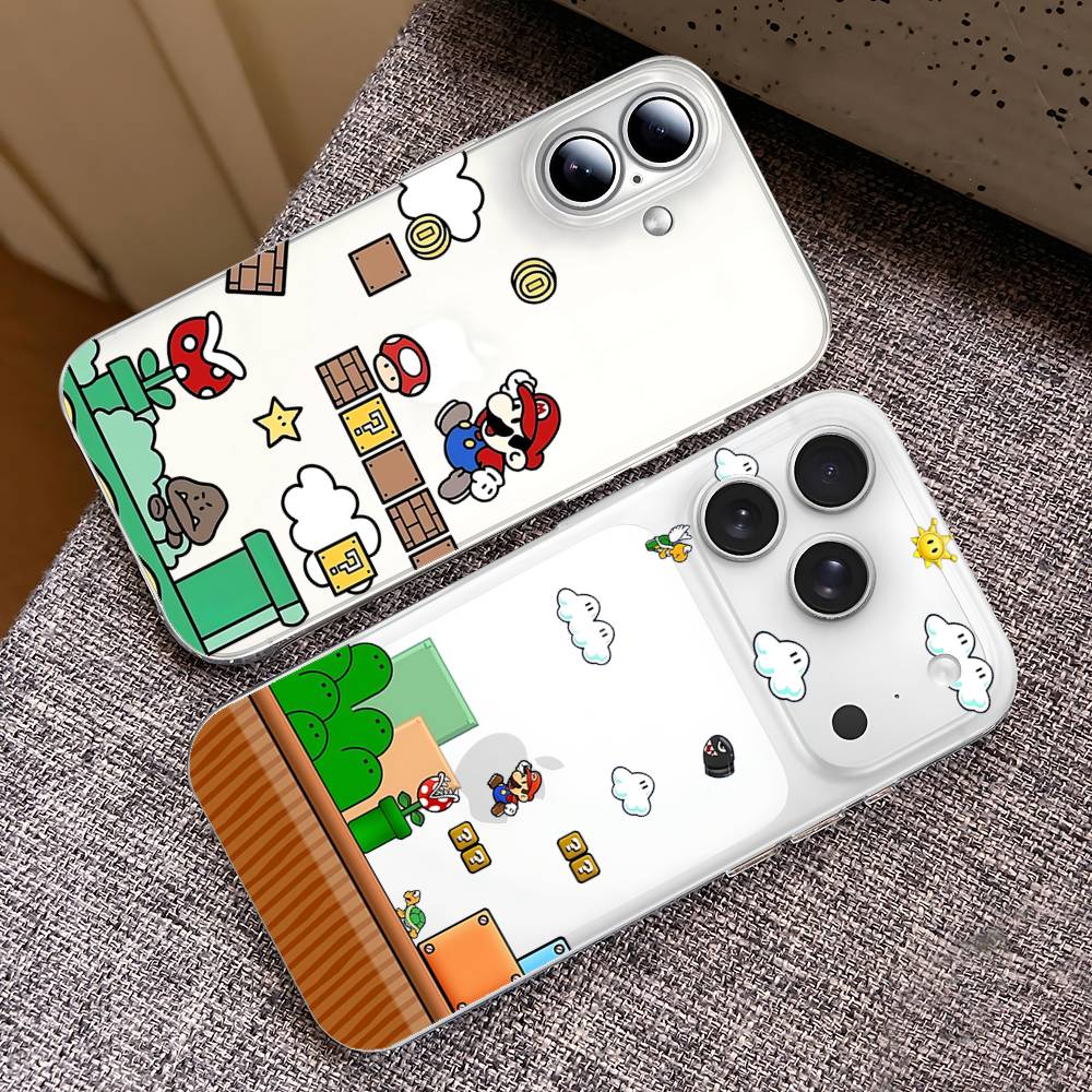 Phone Case Super M-Marios For iPhone 17 16e 16 15 14 13 12 11 Mini Air Pro Max X XR XSMax 7 8 Plus Transparent Soft Back Cover