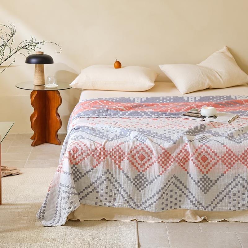 New Three-layer Gauze Towel Quilt, Double Air-conditioned Blanket, Sofa Towel, Four-season Lunch Break Blanket