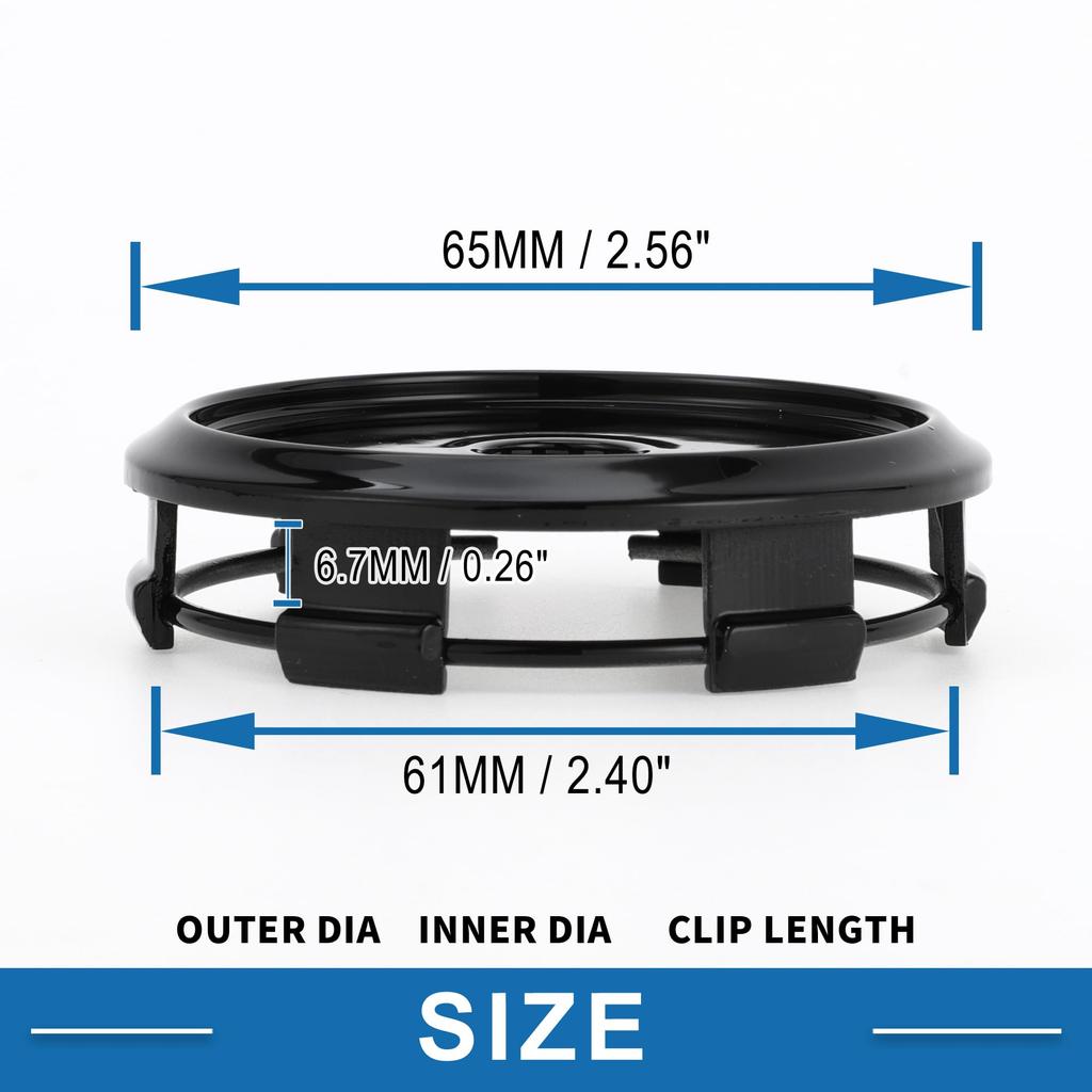 A ABSOPRO 1pc Universal Wheel Center Hub Cap Durable 65mm 2.56" Outside Diameter Vehicle