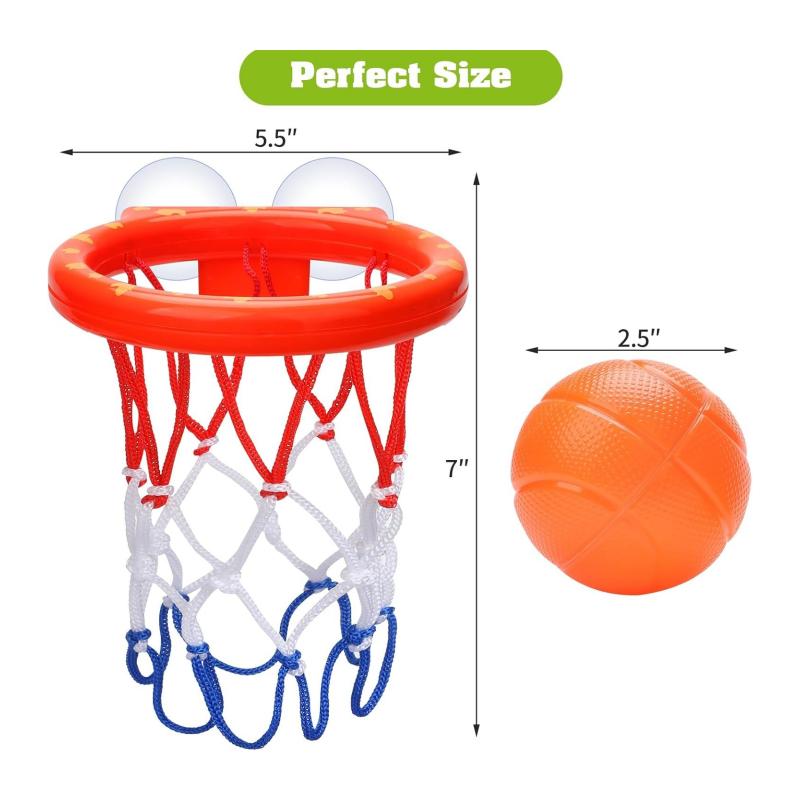 Baby Bath Toy Children Water Play Toys Set Bathroom Bathtub Suction Cup Shooting Basketball Hoop with 3 Balls Bath Toys for Kids