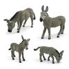 1pcs Realistic Donkey Animal Figurines Toy Figures Solid Grey Mule Models Farm Animal Toys Static PVC Decor Crafts