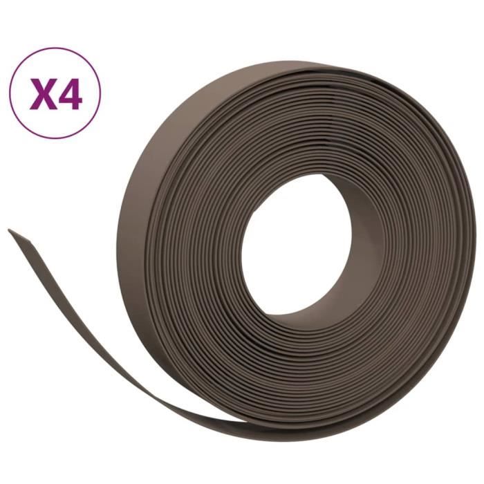 VidaXL Garden Edging 4 Pcs Brown 10 M 10 Cm Polyethylene 3155438