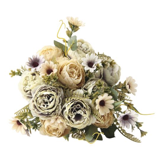 Букеты из искусственных цветов, искусственные ромашки, пионы, букеты, искусственные цветы, центральные украшения для стола, цветочные композиции для дома, свадебные украшения для отеля