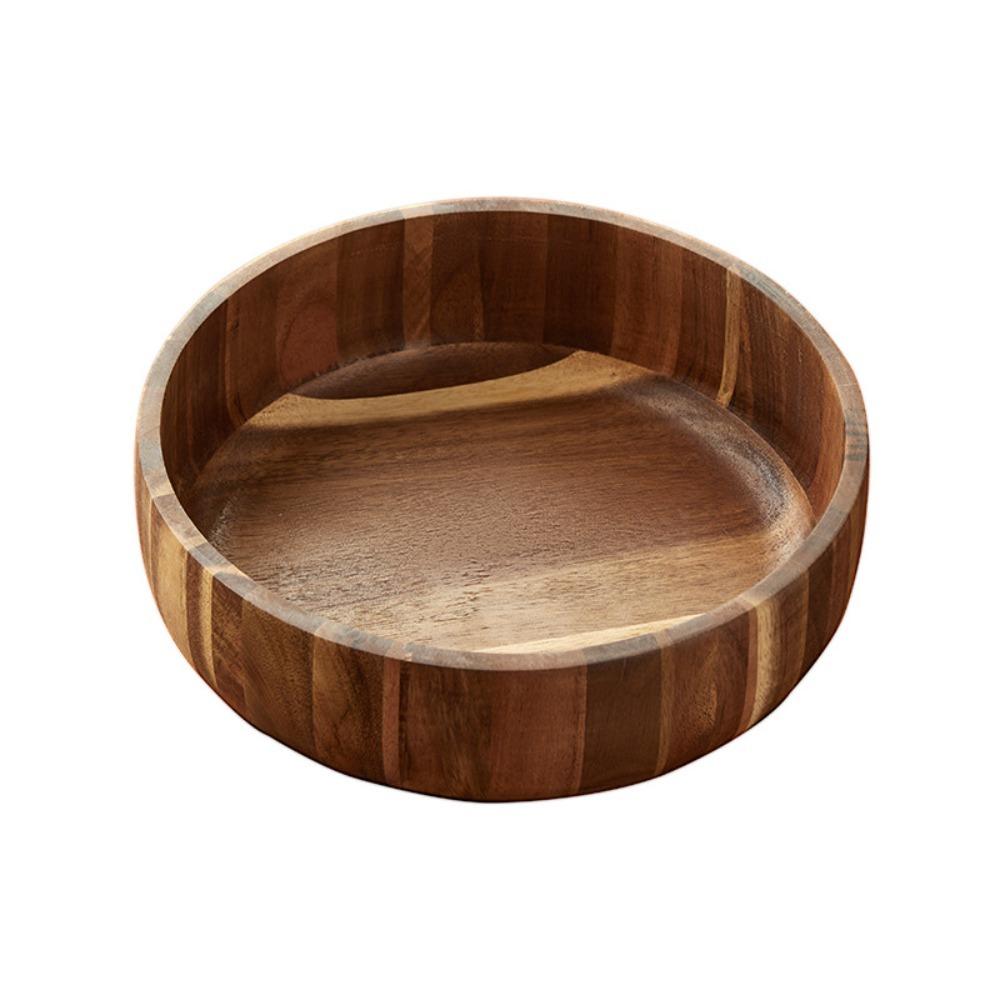 Rustic Style Salad Bowl Vintage Fruit Serving Bowl High-end Acacia Wooden Bowl Yogurt