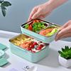 Stainless Steel Divided Bento Lunch Box With Detachable Lid Student Portable Large Capacity Sealed Lunch Container