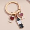 Fashion Keychain Beer Red Wine Glass Keychain Souvenir Gift for Women Bar Bag Accessory Car Pendant Jewelry