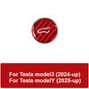 For Tesla Model 3/Y 2019-2025 Real Carbon Fiber Trunk Release Switch Sticker Car Rear Liftgate Close Button Protector Interior