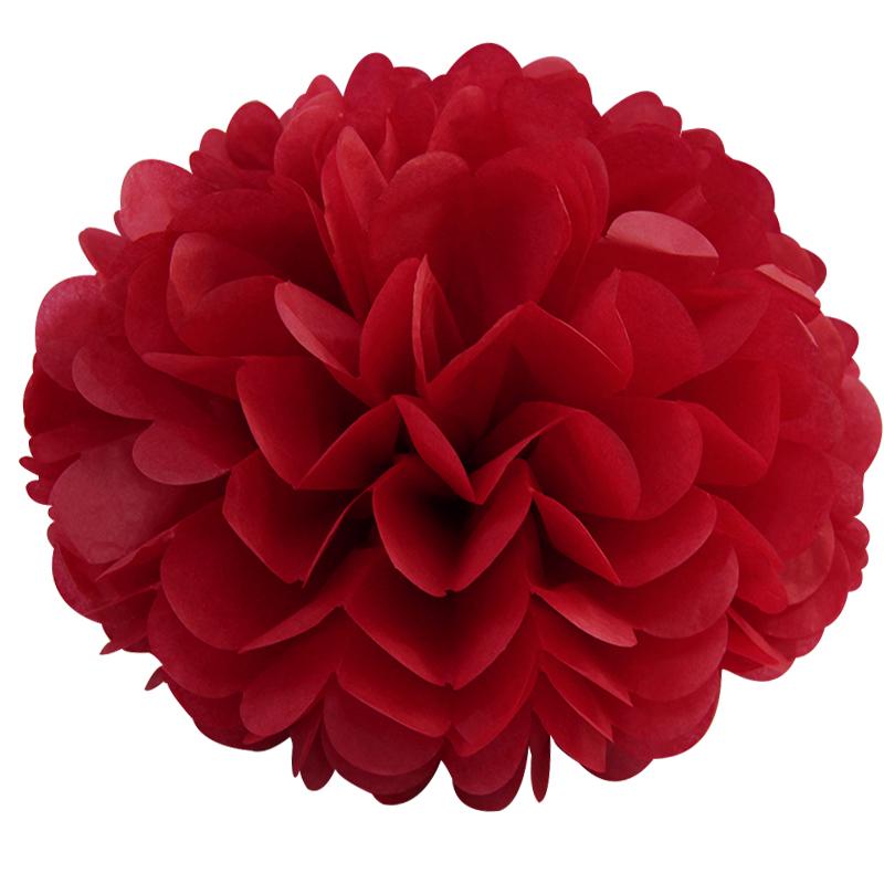 Holiday Supplies 10 " (25cm )Fluffy Tissue Paper Pom Poms Hanging Rose Flower Balls Garlands Wedding Baby Shower Party Decoration