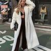 New Winter Imitation Rabbit Fur Coat Women's Extended Knee Imitation Fur Jacket Thickened Warm Plush Jacket