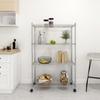 VidaXL 4-Tier Storage Rack with Wheels 90x35x137 Cm Chrome 200 Kg