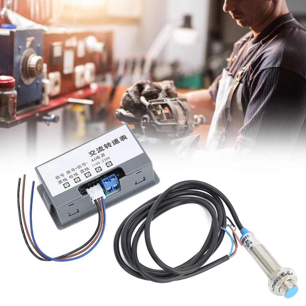 Цифровой измеритель скорости 4-разрядный ламповый дисплей Высокая точность измерения Тахометр AC220V