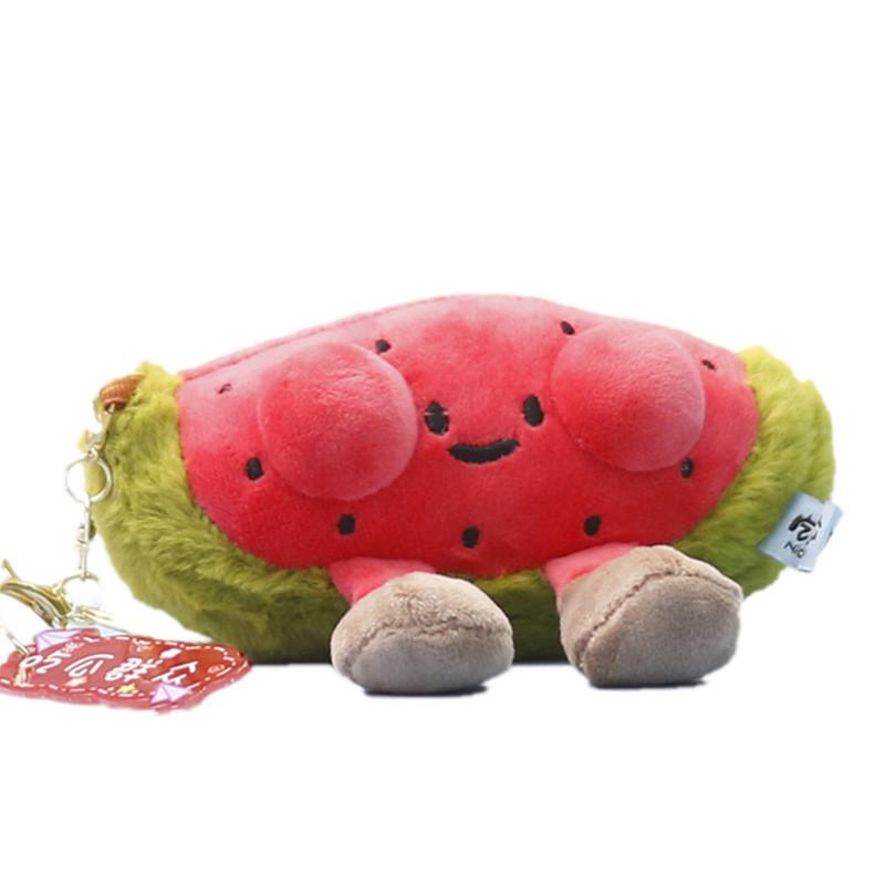 Watermelon Plush Toy Gift For Girls Soft Short Pile Cartoon Backpack Charm