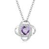 Ожерелье из натурального камня аметист, камень февраля, серебро S925, платиновое покрытие, украшения, рождественские подарки на день рождения, упаковочные материалы включены [AGVANA]