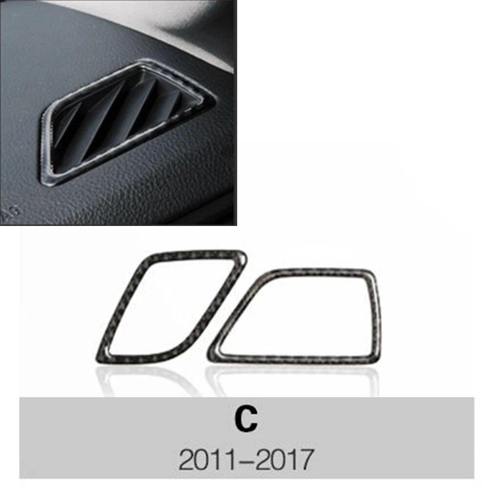 2pcs Car Air Outlet Air Conditioning Cover Sticker Carbon Fiber Trim Decorative Accessories For BMW 5 Series F10 2011-2017