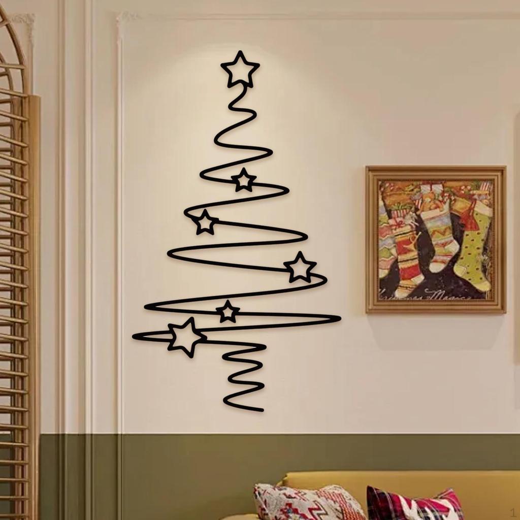 DIY Xmas Tree Wall Hanging Christmas Decor Ideas,Iron Star Party Toy,Tree