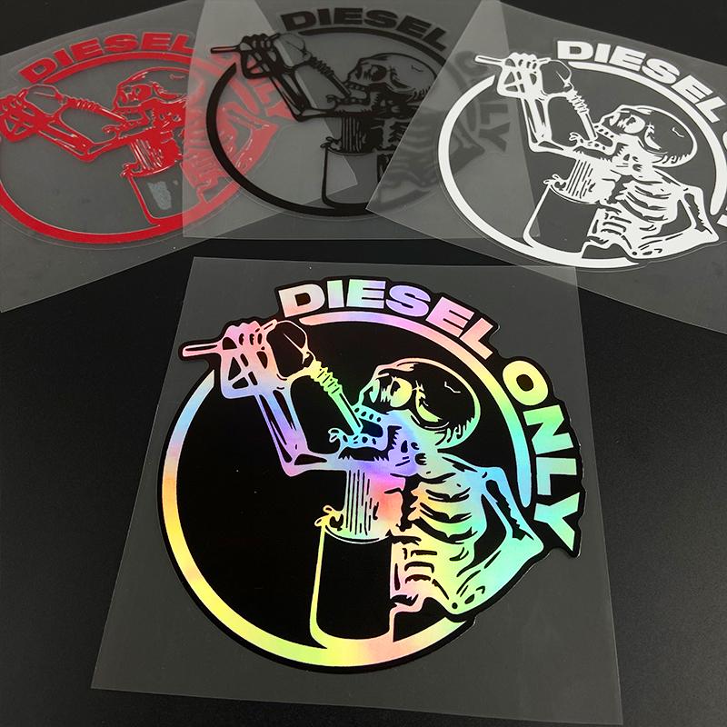 1 шт., только для дизельного топлива, скелет, пьющий, наклейки на автомобиль, водонепроницаемая крышка топливного бака для бензина, прочные виниловые наклейки, украшение в виде черепа