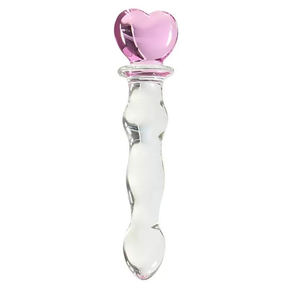 Glass Pink Heart Transparent Crystal Beads Quantity Plug