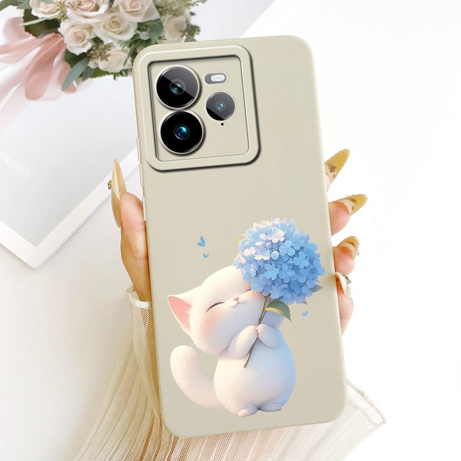 Для Realme GT 7 Pro Милый Кот Цветок Мультяшный Чехол Для Телефона Для Realme GT7 Pro RMX5010 Ударопрочный Мягкий Силиконовый Чехол Бамперы