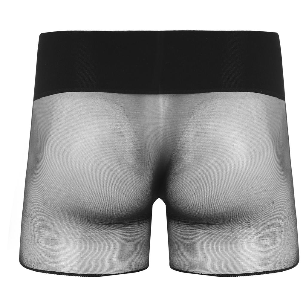 Mens See Through Ultra Thin High Waist Boxer Shorts Sheath Lingerie Underwear