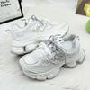 Европейская станция толстоподошвенные увеличивающие рост папины кроссовки женские 2025 новый летний популярный сетчатый дышащий повседневный спортивный женский обувь