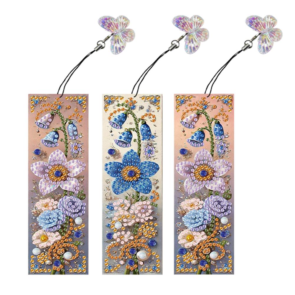 3Pcs Butterfly Patterns DIY Diamond Art Bookmark Diamond Painting Art Bookmarks for Beginners Ideal Choice for Home Office Use