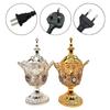 Креативный ближневосточный подарок Ближневосточные золотые электрические кадильницы 220 В Металлические горелки для бахура Безопасные, без пламени
