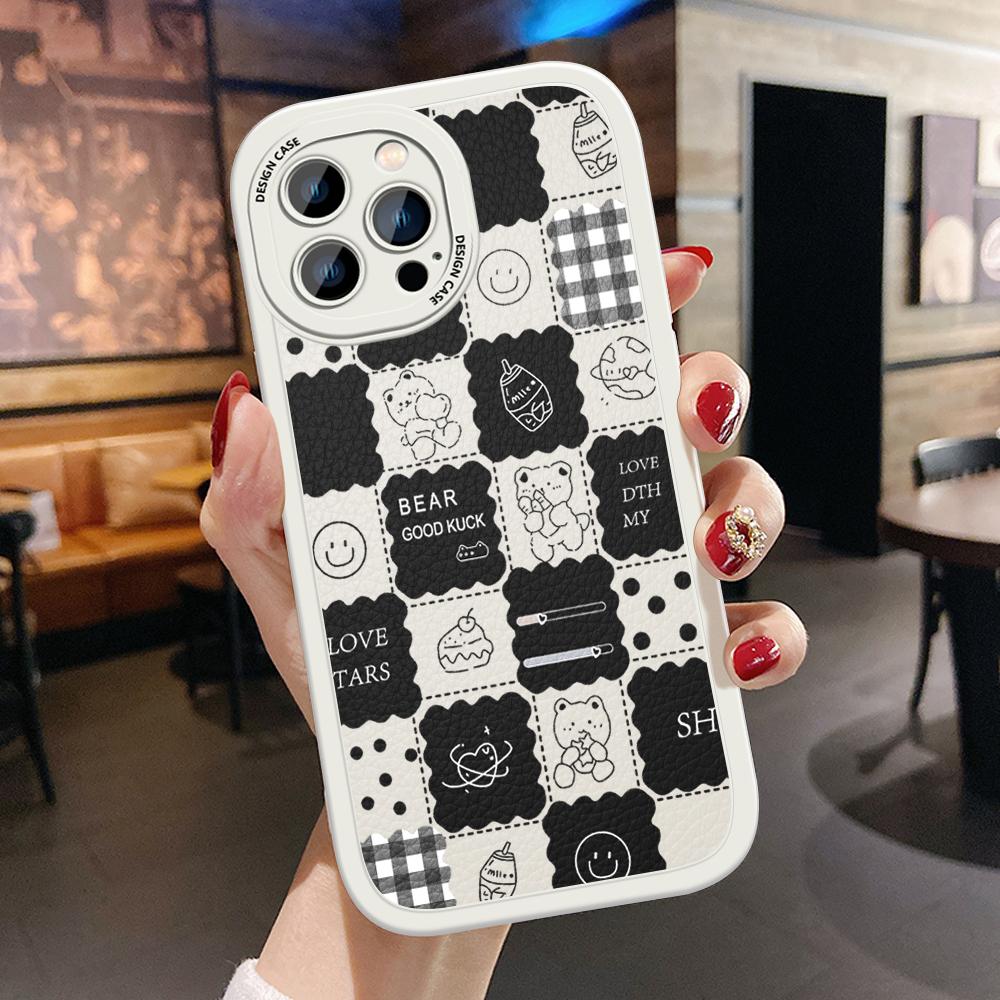 Тонкий кожаный чехол с милыми медведями из мультфильма, чехол из искусственной кожи для телефона Huawei Honor Infinix iPhone Vivo