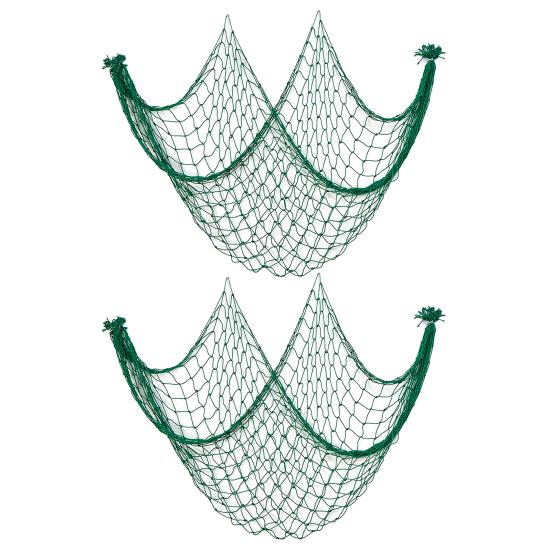 2Pcs Decorative Fishing Nets Hanging Ornaments Extra-Large DIY Ocean-inspired Craft Wall Art Hanging Fishnet Decor