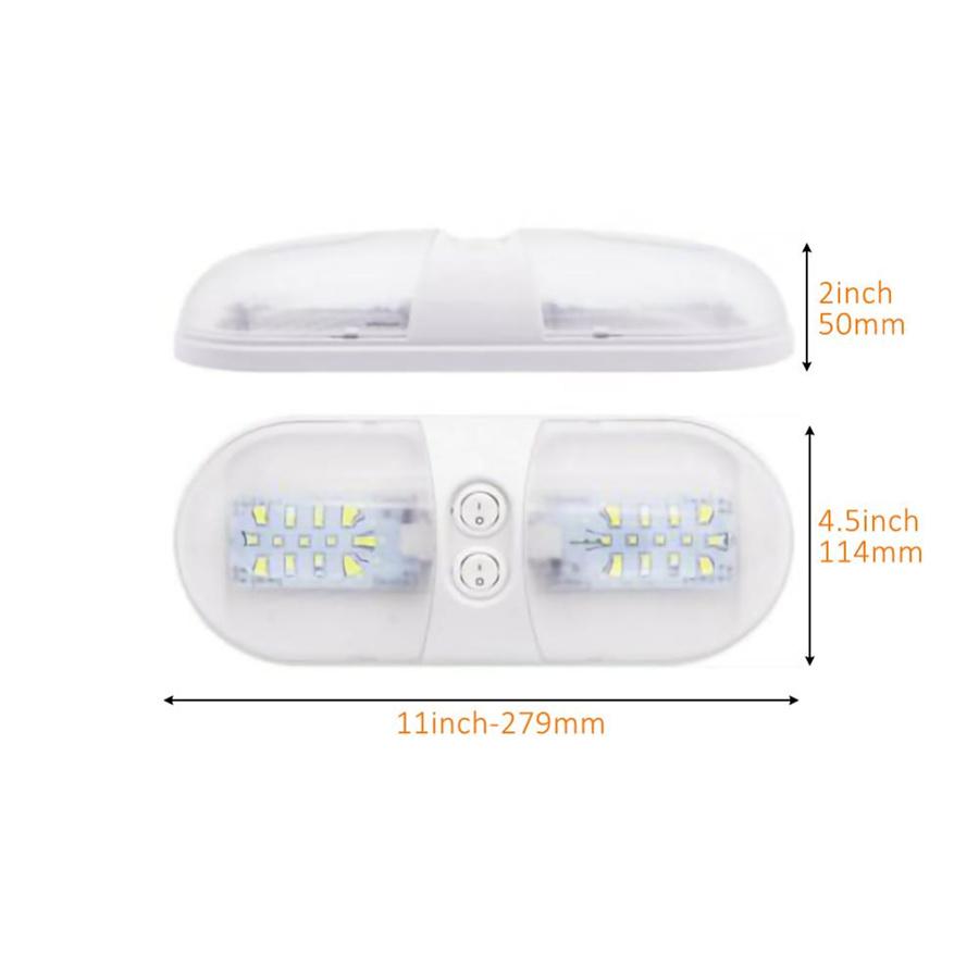 12V 48LED Автодом Кемпер Прицеп Потолочный Потолочный Светильник для Чтения Двойной Купол Белый