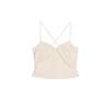 Spring and Summer New Women's Clothing Linen Blended Heart-Shaped Collar Ruched Design Minimalist Camisole Tops 3067028
