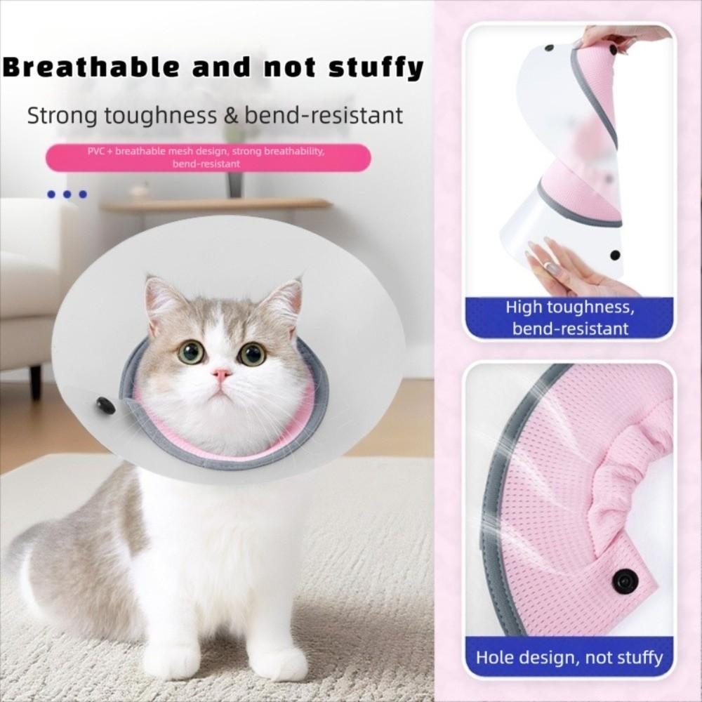 Adjustable Pet Protective Collar Breathable Cat Anti Lick Cover Recovery Cone Collar Animal Care