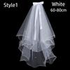 Accessories White Ivory Two Layer Short Simple Women's Tulle Bridal Veil With Comb Wedding Veil