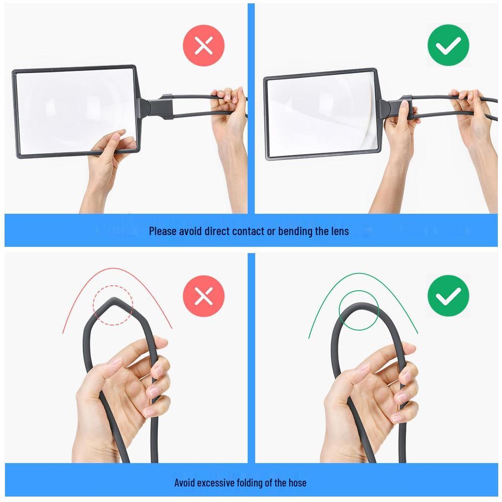 Hands-Free Rechargeable Neck Magnifier with Light - Perfect for Elderly Reading