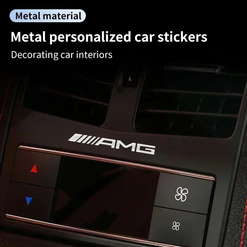 WHJ6 3D Metal Car Emblem Letter Decorative Stickers Badge Decal For Mercedes Benz AMG W204 W205 W203 W211 W201 W210 GLE GLC GLS CLA