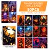 50 Хэллоуинских тыкв-фонарей, настенные карточки с ведьмами, фоновое украшение, праздничные подарочные карточки для детей