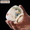 Boutique Sheep Fat Jade Porcelain Teacup Dehua White Master Cup Phoenix Personal Tea Bowl Chazhan Mugs Kung Fu Teaset Gift Box