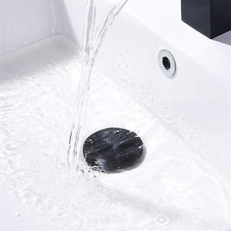 Push Button Silver Chrome 66mm Basin Waste Sink Plug  Up Cap Click Clack Replacement for Kitchen Bathroom Drainage