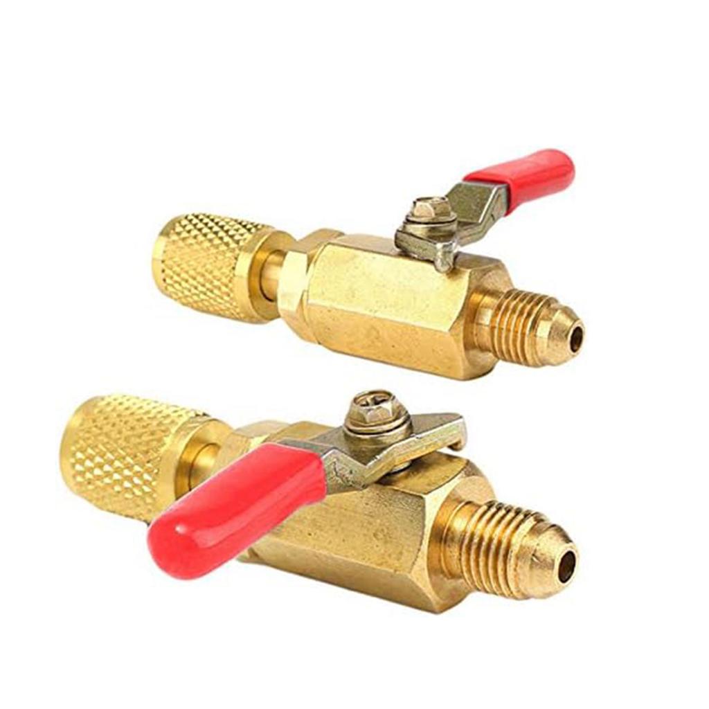 Pack of 3 Air Conditioning Refrigerant Ball Valve Kits Shut-off Valves Brass Material Repair Part for Multifuntion Use