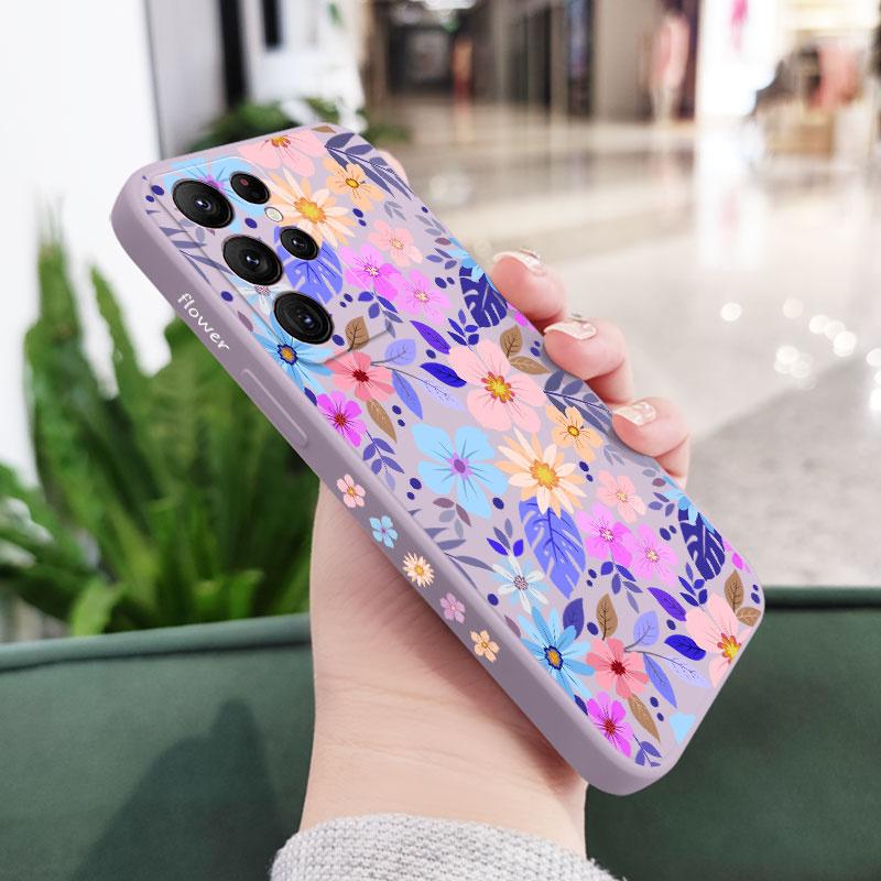 Яркий Цветочный Чехол для Телефона Samsung Galaxy S25 S24 S23 S22 S21 S20 Ultra Plus FE Note 20 ultra 10 9 Plus Чехол