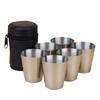 6 Pcs 70ml Stainless Steel Outdoor Travel Camping Cup Drinking Mug Beer Tea Coffee Bag Travel Set