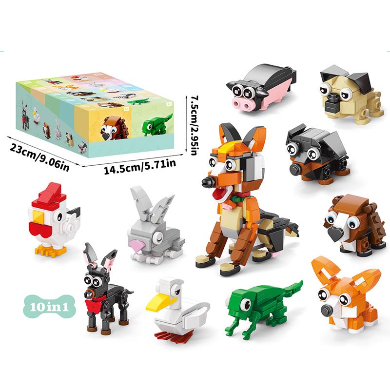 Micro Particle Building Blocks Cartoon Dolls Animal World Marine Animals Land Animals Children's Puzzle Assembly Toys
