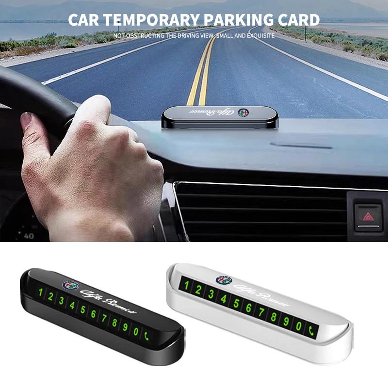 ynght7 Luminous Car Temporary Parking Card Phone Number Plate For Alfa Romeo 159 147 156 166 Giulietta Giulia Mito Stelvio Brera Spider