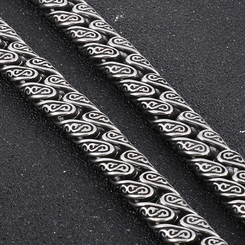 Винтажное массивное ожерелье с цепочками шириной 12 мм для мужчин, массивное ожерелье из нержавеющей стали в стиле панк, ювелирные изделия на Хэллоуин, мужские ожерелья