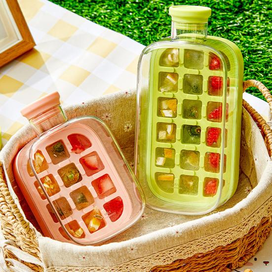 Лоток для льда с крышкой для морозильника, многоразовый вертикальный льдогенератор для быстрого приготовления льда, бесконтактное открывание, простая пресс-форма для льда для коктейлей из виски