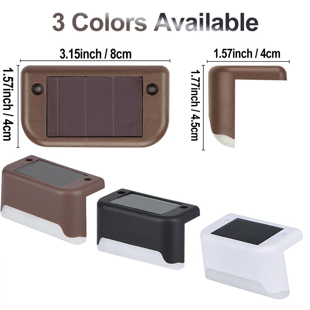 8 шт., уличная лестница, солнечный светильник, водонепроницаемый садовый шаг, светодиодная лампа, забор, дорожка, двор, патио, декор для балкона, освещение лужайки, белый теплый свет